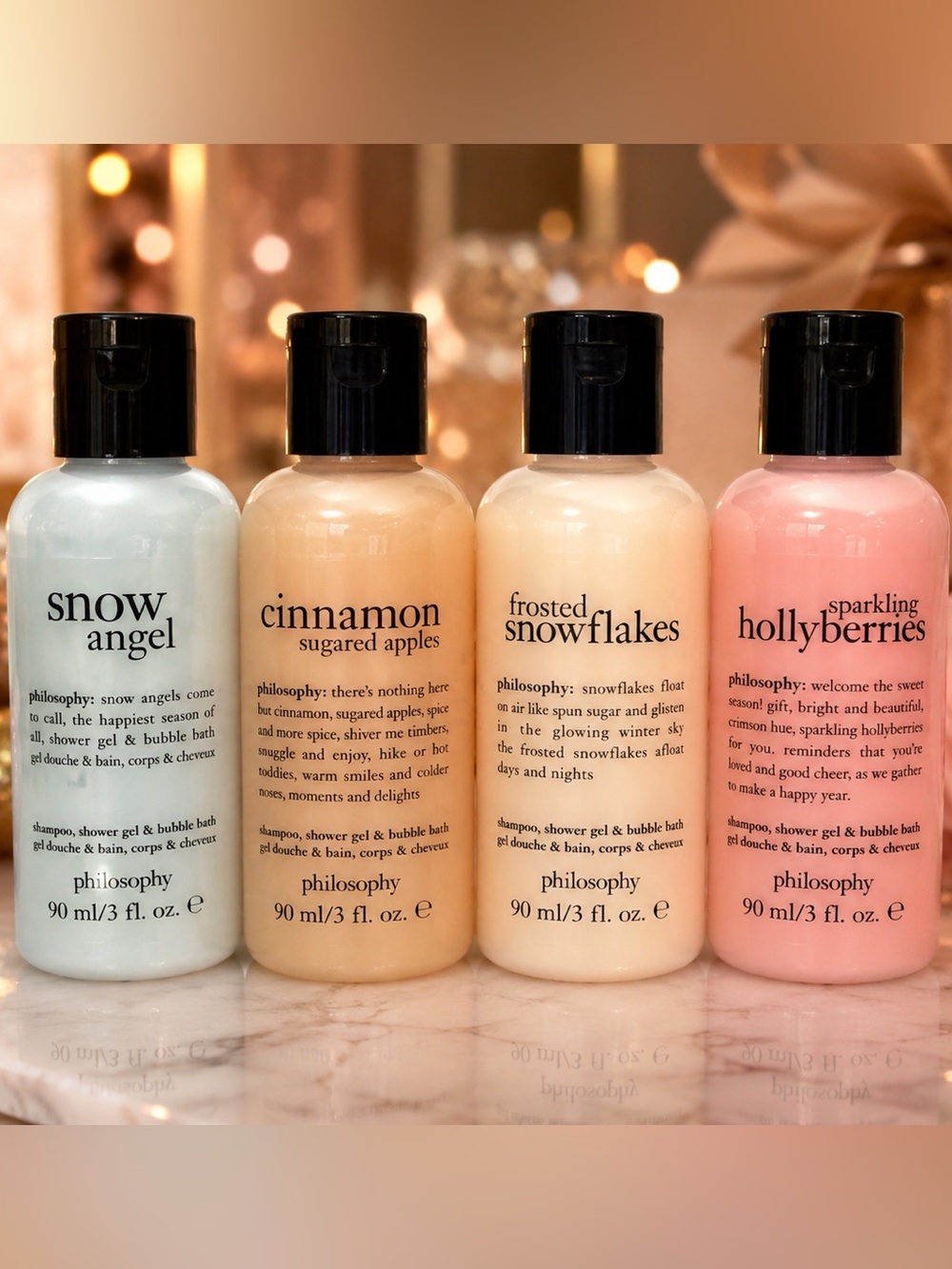 Philosophy Holiday Shower Gel & Bubble Bath Bundle of 4 Gift Set